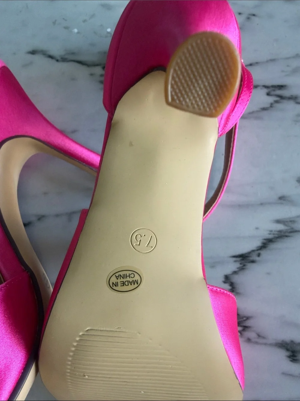 Satin Strappy High Heel Sandals in Hot Pink